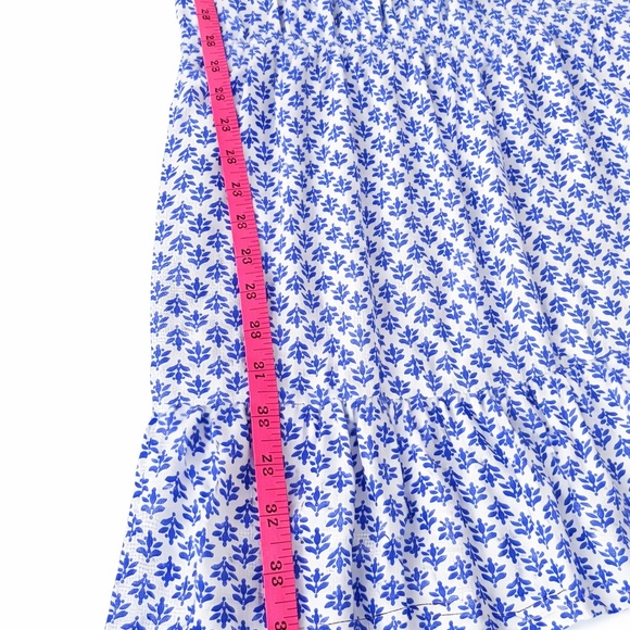 Lulus Grecian Getaway Blue And White Print Mini Dress - Size L - Picture 6 of 7